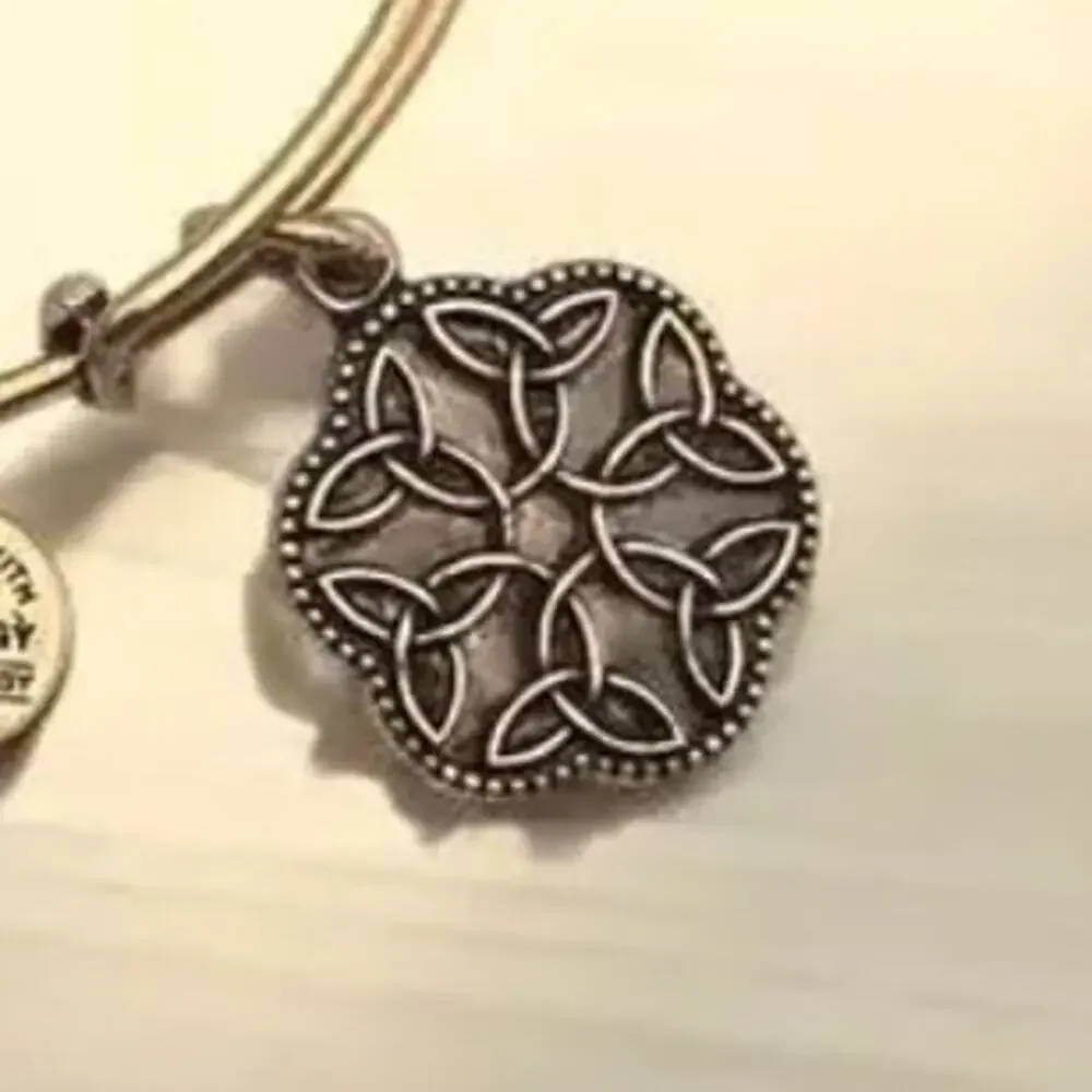 Alex & Ani Rafelian Gold Endless Love Knot Bangle Bracelet